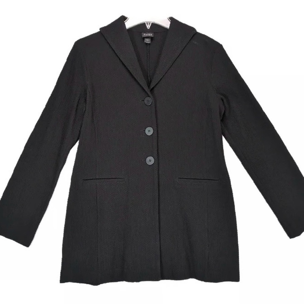 Eileen Fisher Textured Blazer. Black. Size petite medium. Excellent preowned